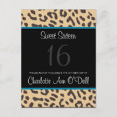 luipaard; uitnodiging voor verjaardag briefkaart (Voorkant)