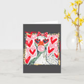 Luipaard Valentijnsdag Gans Schattig Dierenkoppel  Kaart (Gele Bloem)