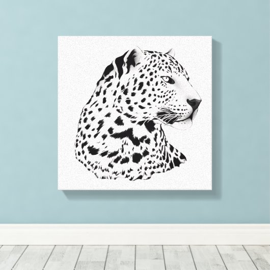 Luipaard van Oerwoud Animals Stretched Canvas (Insitu (Houten vloer))