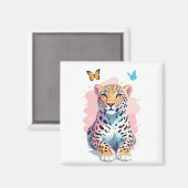 Luipaard Vector Vlinder Schattig Fun Animal Magneet (Voorkant / Achterkant)