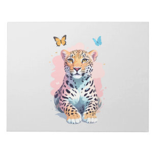 Luipaard Vector Vlinder Schattig Fun Animal Notitieblok