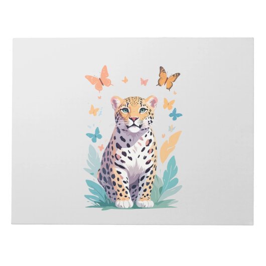 Luipaard Vector Vlinder Schattig Fun Animal Notitieblok (Voorkant)