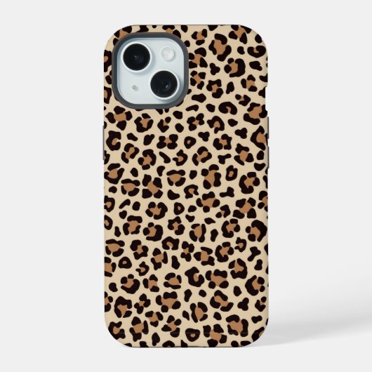 Luipaard Vel Patroon iPhone 15 Case (Achterkant)