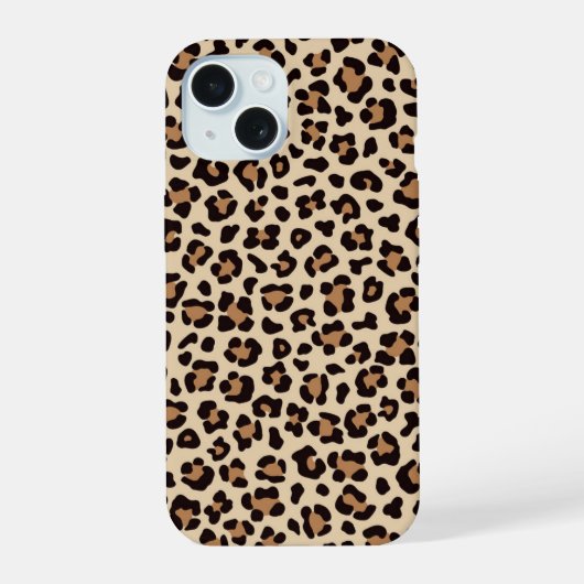 Luipaard Vel Patroon iPhone 15 Case (Achterkant)