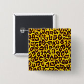 Luipaard vel vierkante button 5,1 cm (Voorkant /achterkant)