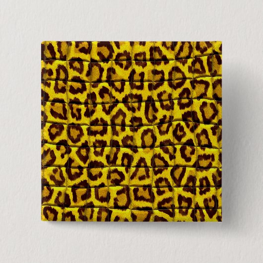 Luipaard vel vierkante button 5,1 cm (Voorkant)