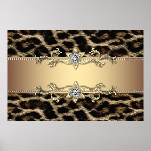 Luipaard verjaardagsfeest banners poster (Voorkant)