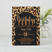 Luipaard verjaardagsfeest met wilde dierenprint kaart (Staand voorkant)