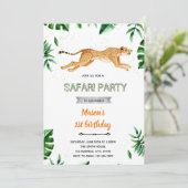 Luipaard verjaardagsthema kaart (Staand voorkant)