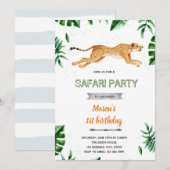 Luipaard verjaardagsthema kaart (Voorkant / Achterkant)