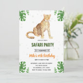 Luipaard verjaardagsuitnodiging kaart (Staand voorkant)