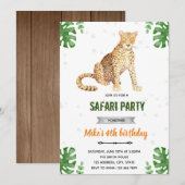 Luipaard verjaardagsuitnodiging kaart (Voorkant / Achterkant)