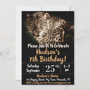 Luipaard verjaardagsuitnodiging kaart