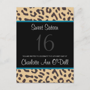 luipaard; verjaardagsuitnodiging uitnodiging briefkaart