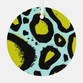 Luipaard Vibrance: kleurrijke wilde texturen. Glas Ornament (Achterkant)