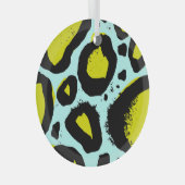 Luipaard Vibrance: kleurrijke wilde texturen. Glas Ornament (Voorkant Rechts)