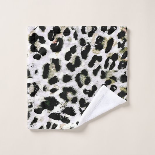 Luipaard - vingerafdrukken met vingerafdrukken bad handdoek (Wasdoekje)