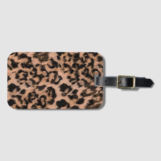 Luipaard - vingerafdrukken met vingerafdrukken bagagelabel (Voorkant (horizontaal))