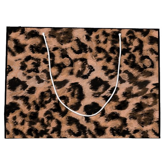 Luipaard - vingerafdrukken met vingerafdrukken groot cadeauzakje (Achterkant)