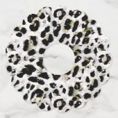 Luipaard - vingerafdrukken met vingerafdrukken wijnglaslabel (Voorkant)