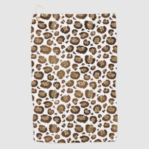 Luipaard Vlekken Wilde Dieren Gouden Glitter Safar Golfhanddoek