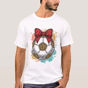 Luipaard Voetbal Boog Vintage Gravure Shirt Ontwer