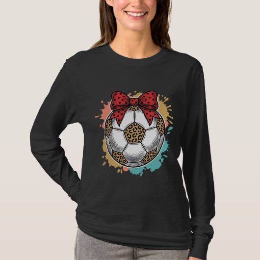 Luipaard Voetbal Boog Vintage Gravure Shirt Ontwer (Voorkant)
