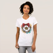 Luipaard Voetbal Boog Vintage Gravure Shirt Ontwer (Voorkant volledig)