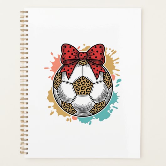 Luipaard Voetbal Boog Vintage Gravure Shirt Ontwer Planner (Voorkant)