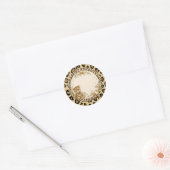 Luipaard voor babyshower ronde sticker (Envelop)