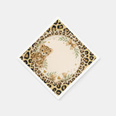 Luipaard voor babyshower servet (Hoek)