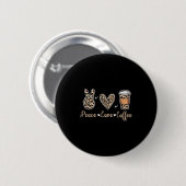 Luipaard Vrede Liefde Koffie Grappig Geschenk Lief Ronde Button 5,7 Cm (Voorkant /achterkant)