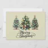 Luipaard Vrolijk Kerstboom Coquette Bow Xmas Feestdagenkaart (Voorkant)