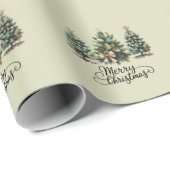 Luipaard Vrolijk Kerstboom Coquette Strik Kerstmis Cadeaupapier (Rol Hoek)