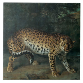 Luipaard (Vrouw Leopard) (Jean-Baptiste Oudry) Tegeltje