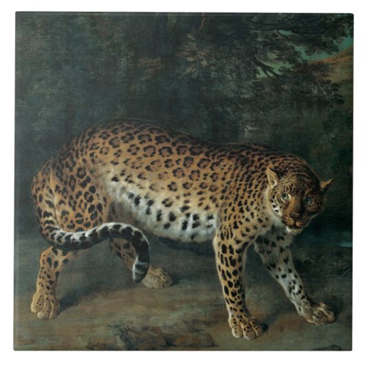 Luipaard (Vrouw Leopard) (Jean-Baptiste Oudry) Tegeltje (Voorkant)