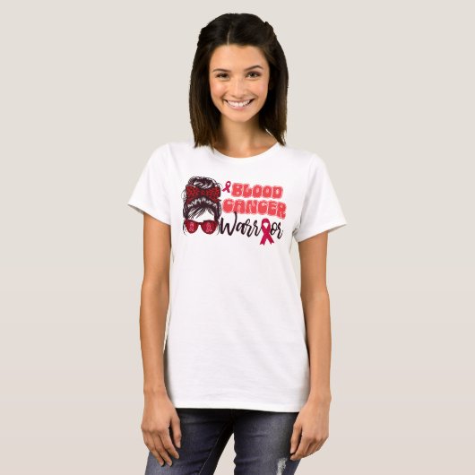 Luipaard Vrouwen Bloedkanker Warrior Red Ribbon T-shirt (Voorkant volledig)