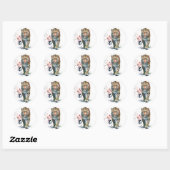 Luipaard Wandelende Waterverf Ronde Sticker (Vel)