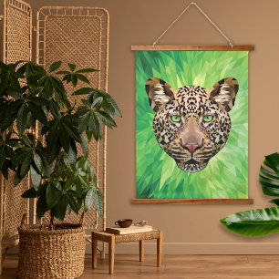 Luipaard Wilde Kat Afrikaanse Savanne Moderne Dier Hangend Wandkleed