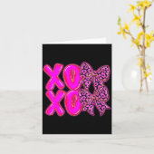Luipaard Xoxo Coquette Strik Harten Valentijnsdag Kaart (Gele Bloem)