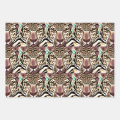 Luipaard, Zebra en Giraffe Afdrukken Verjaardag Inpakpapier Vel (Voorkant 2)