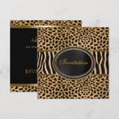 Luipaard Zebra Feest Kaart (Voorkant / Achterkant)