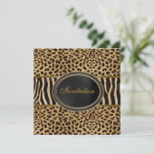 Luipaard Zebra Feest Kaart (Staand voorkant)