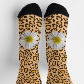 Luipaard Zonnebloem Rustieke Bloemige Mode Soks Sokken (Top)