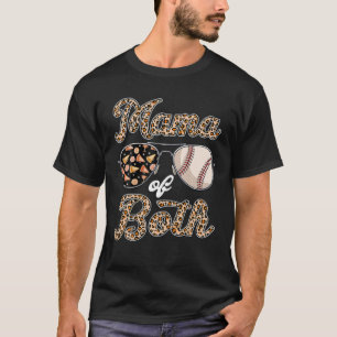 Luipaard zonnebril voor honkbal mam van beide moed t-shirt