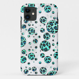 Luipaard Zwart en Turkoois Print Case-Mate iPhone Case