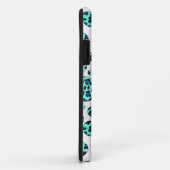 Luipaard Zwart en Turkoois Print Case-Mate iPhone Case (Achterkant/rechts)