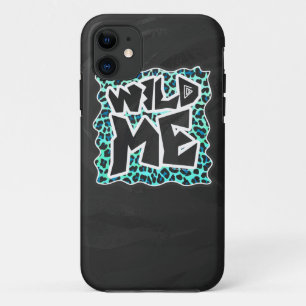 Luipaard zwart en turkoois print iPhone 11 hoesje
