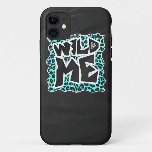 Luipaard zwart en turkoois print Case-Mate iPhone case (Achterkant)