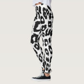 Luipaard Zwart en Wit Dierenprint Leggings (Links)